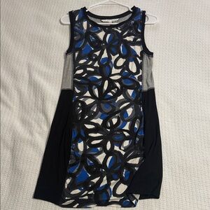 Trina Turk Blue and Black Mini Dress